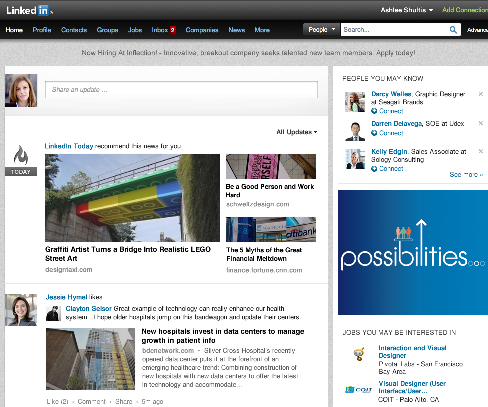 linkedin home page