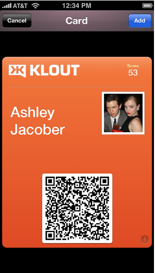 klout perks card