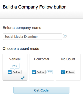 linkedin company widget