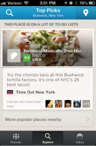 foursquare explore score