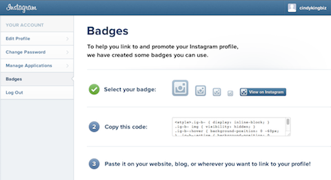 instagram badges