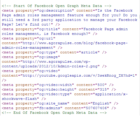 Facebook Graph Meta Data