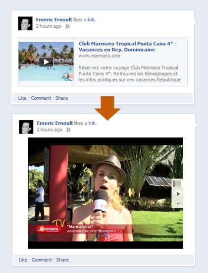 Example of Facebook Link Share with Open Graph Settings