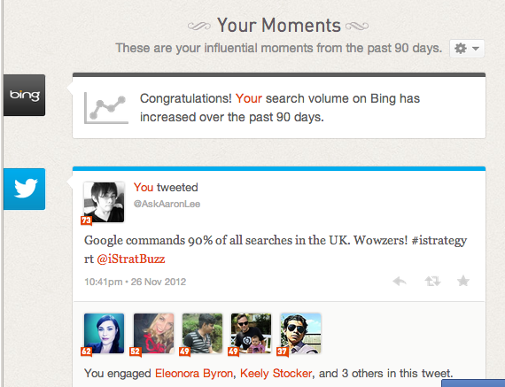 klout moments