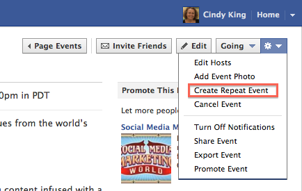 facebook repeat event