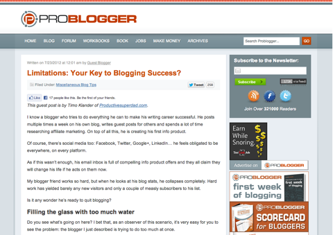 limitations your key to blogging success