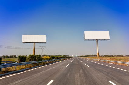 stock photo 22443209 asphalted highway with billboard