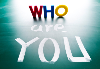 stock photo 19382773 who are you concept words on blackboard