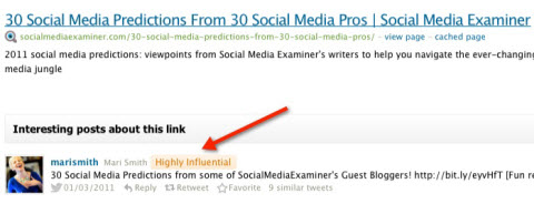 key influencer using topsy