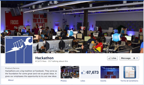 facebook hackathon page