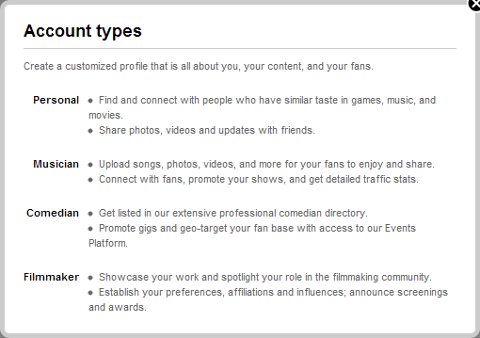 New Myspace Profile Roles