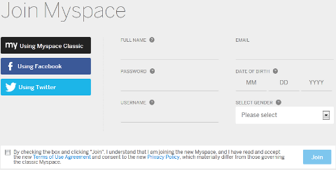 New Myspace Profile Setup