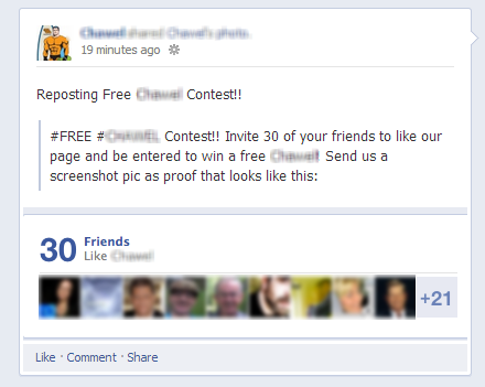 facebook contest violation