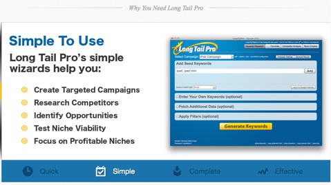 long tail pro simple to use