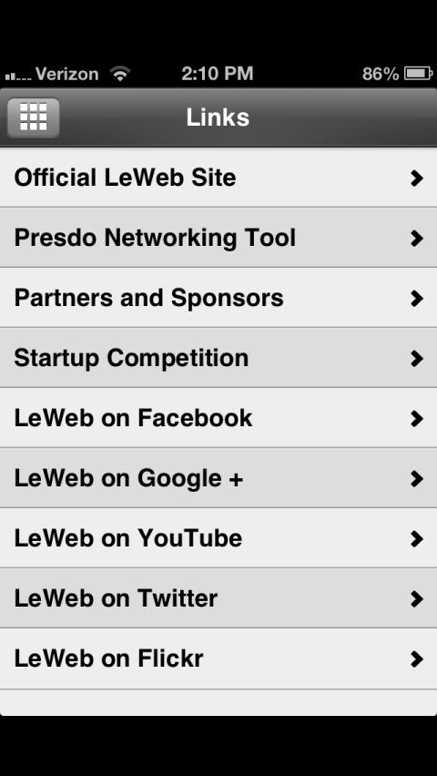 leweb app with links