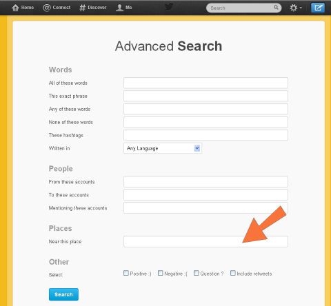 Twitter advanced search