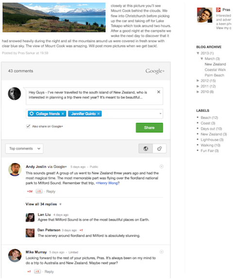 google+ comments