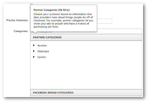 facebook broad partner categories