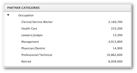 partner category occupation