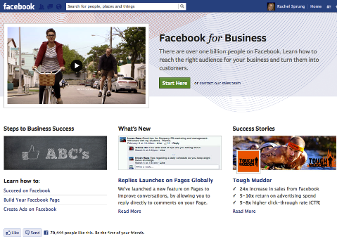 facebook for business page