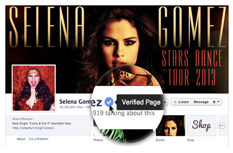 facebook verified page