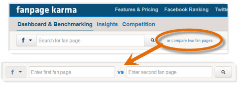 compare two fan pages