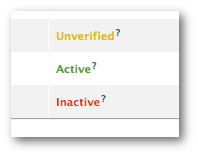 active unverified inactive