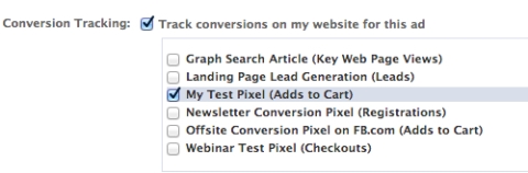 select conversion tracking