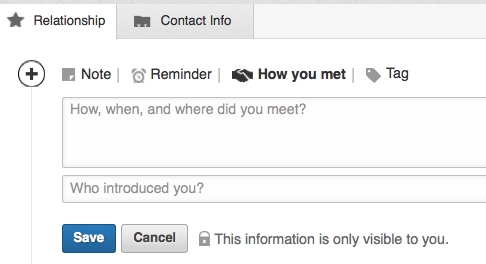 make notes on how you met
