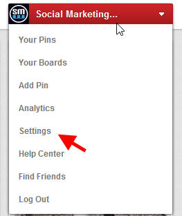 Pinterest edit account settings