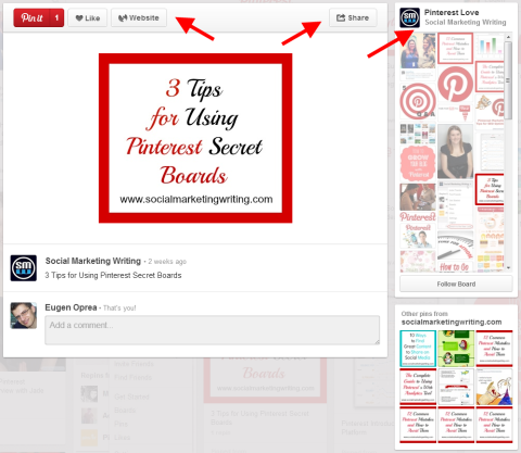 Pinterest expanded pin