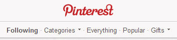 Pinterest old categories section