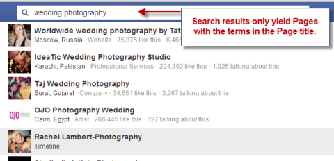 facebook search results