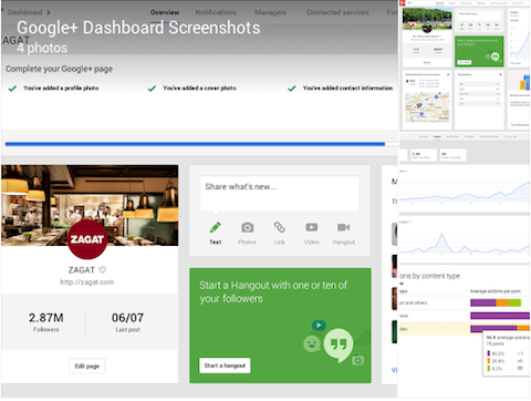 google+ dashboard