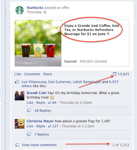 starbucks facebook offer