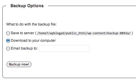 backup options