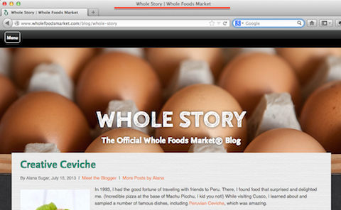 whole foods blog