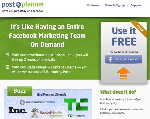 post planner home page