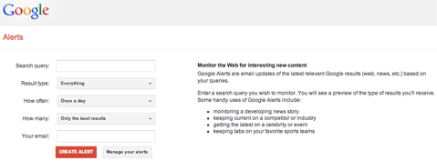 google alerts query