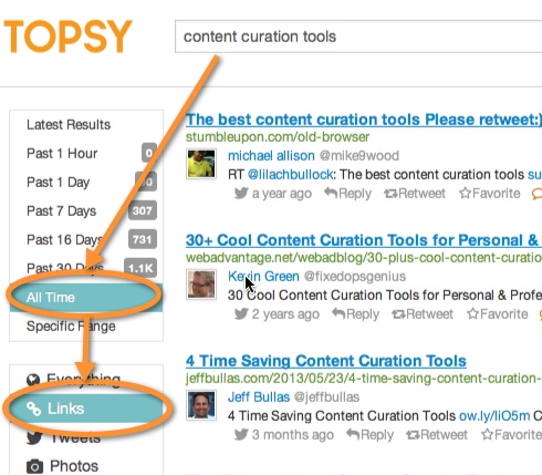 topsy keyword content search