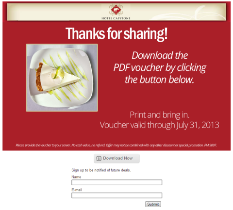 email signup free voucher