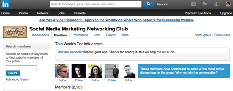 social media marketing linkedin group