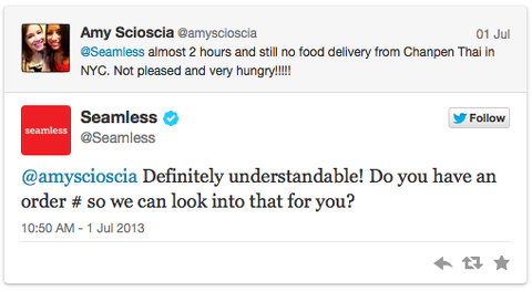 seamless tweet twitter customer service