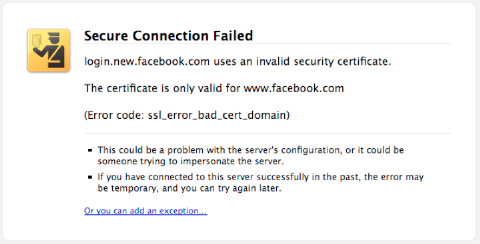 ssl certification error