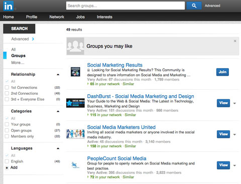 linkedin group search