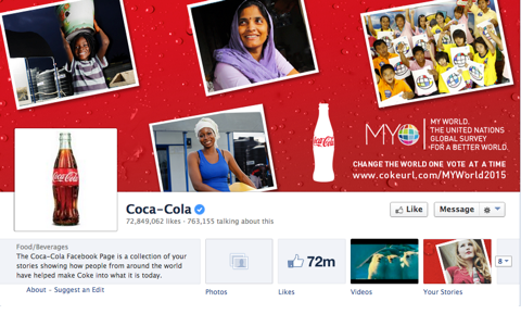 coca cola facebook page