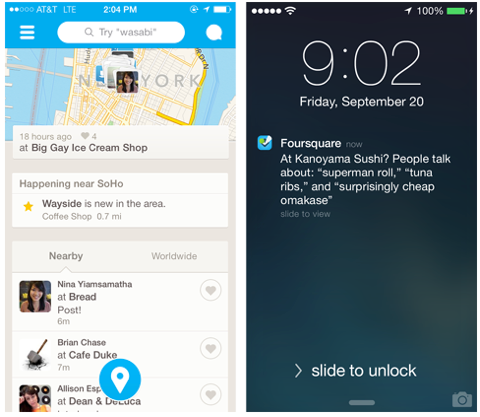 foursquare newly updated