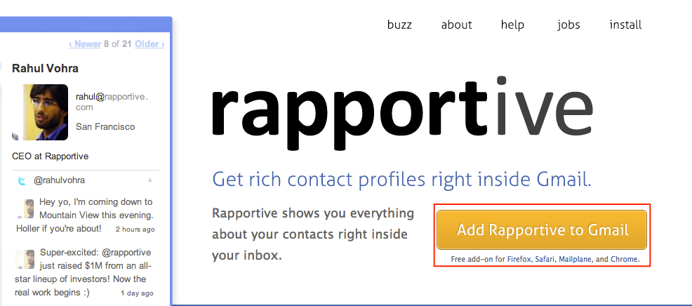 get rapportive