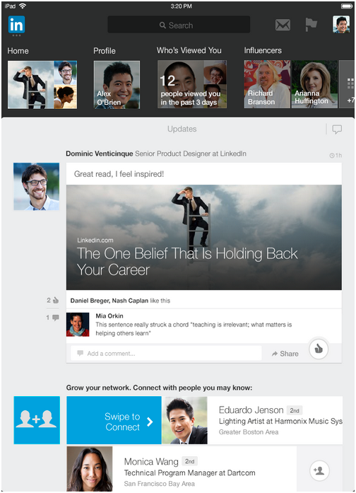 linkedin reinvents ipad app