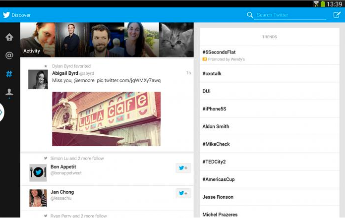 twitter for android tablet